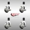 Service Caster 3 Inch 316SS Thermoplastic Rubber Swivel 1-3/4 Inch Stem Caster Set Brake SCC SCC-SS316EX20S314-TPRB-TLB-134-4 - alternate 2